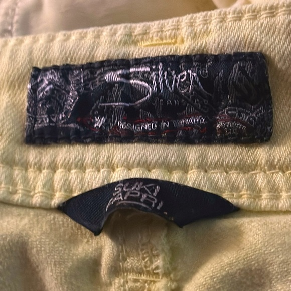 Silver Jeans Suki Capri Womens Pale‎ Yellow Denim Pants Pockets 26 L4016SCLW13 - Picture 7 of 9